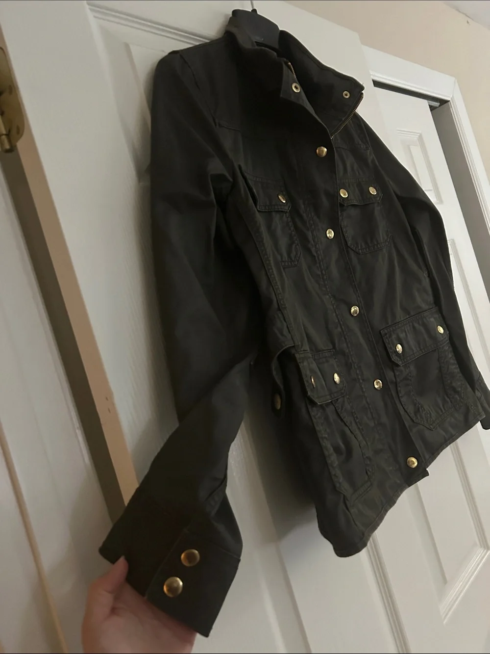 J. Crew Women’s Olive Green Downtown Field Utility Jacket w/ Brass Buttons - M